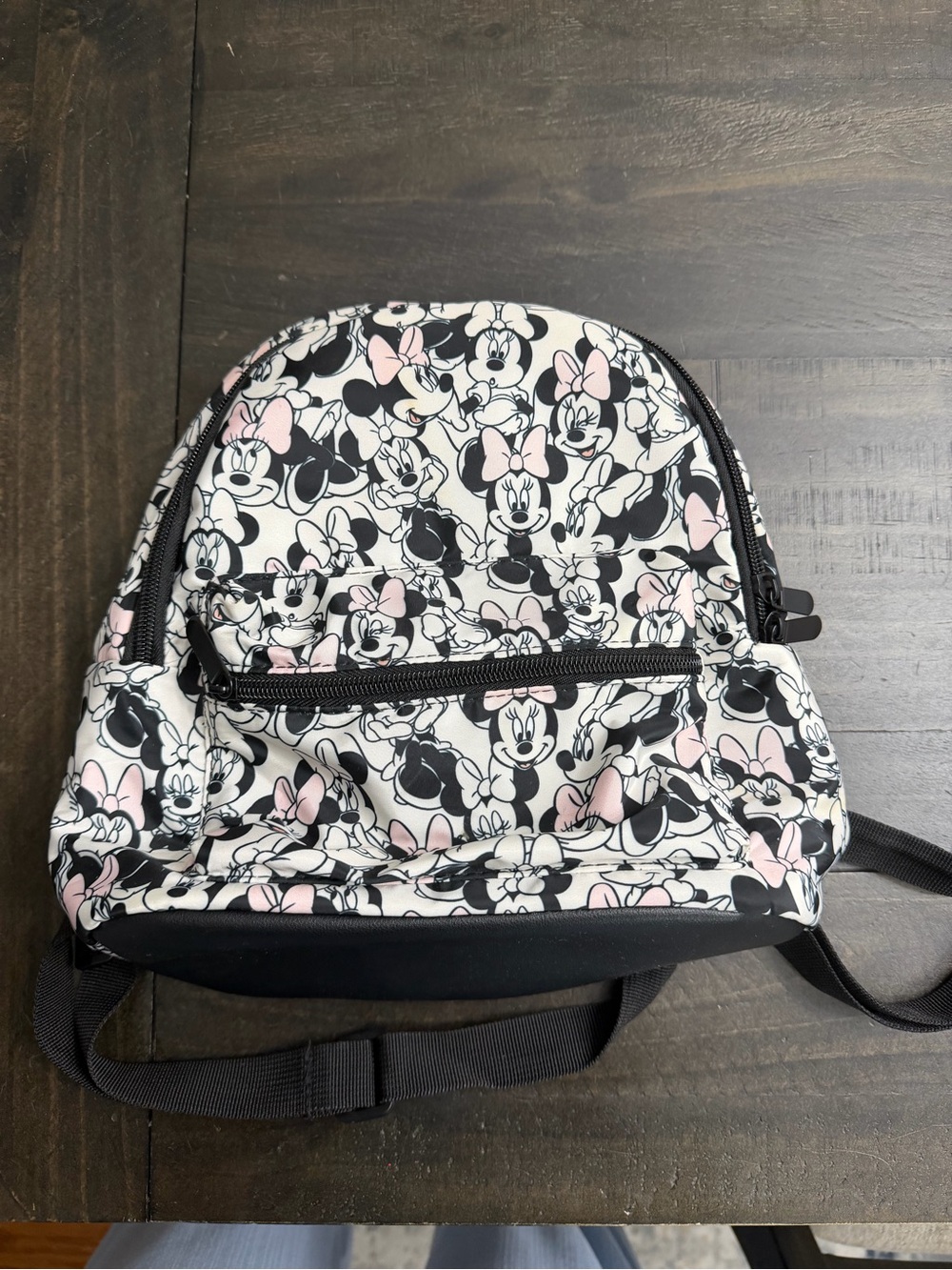 Minnie Mouse Patterned Mini Backpack - Black & Pink